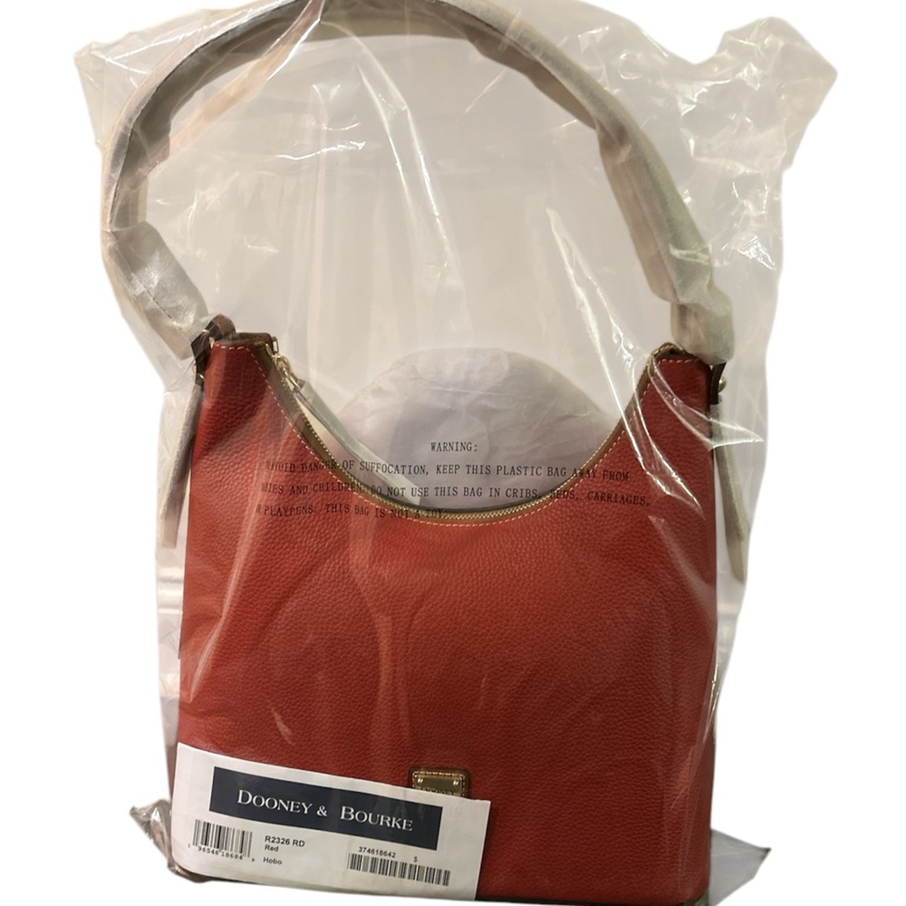 Dooney & Bourke Red Pebble Grain Hobo Shoulder Bag - Picture 6 of 6